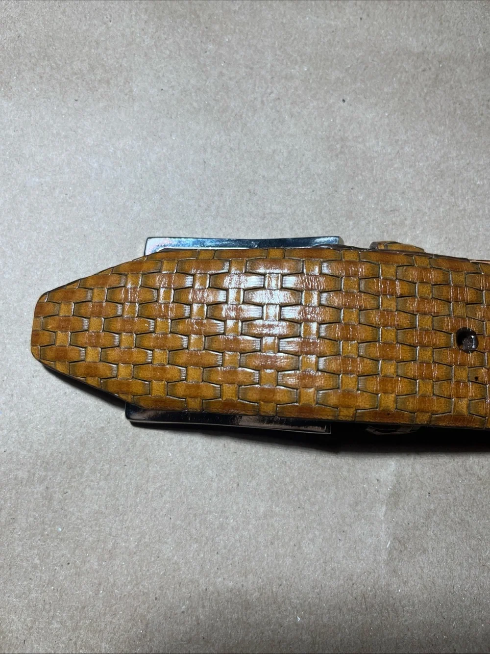 Martin Dingman Made by Hand in America Leather Belt 38 Brown Basketweave